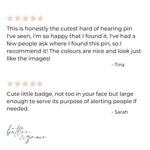 hard of hearing pin badge reviews uk