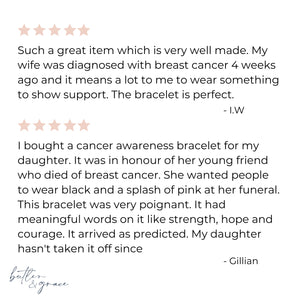 ladies cancer awareness wristband black reviews uk
