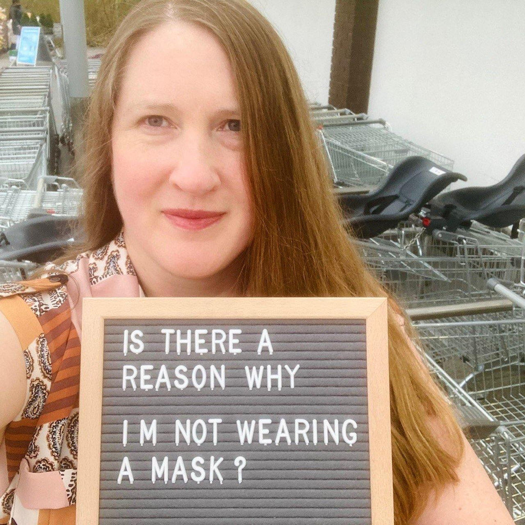 No face mask or covering grocery store