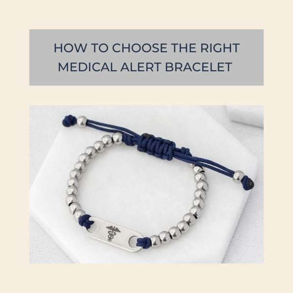 A sleek medical alert bracelet, symbolising safety and style