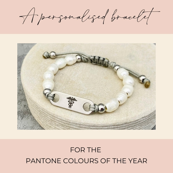Personalised pearl bracelet inspired by Pantone Colour of the Year 2026