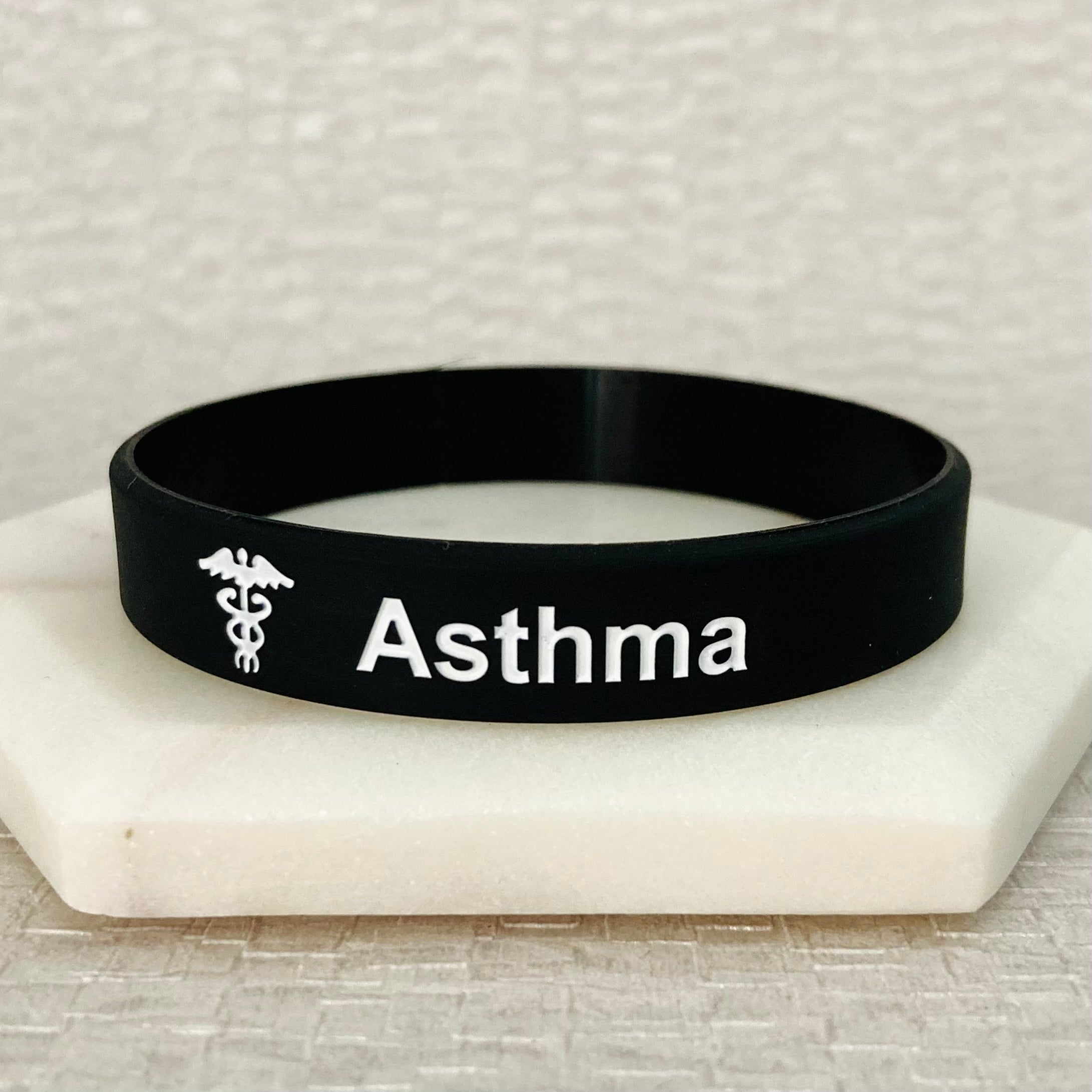 Asthma Medical Alert Silicone Wristband for Sports