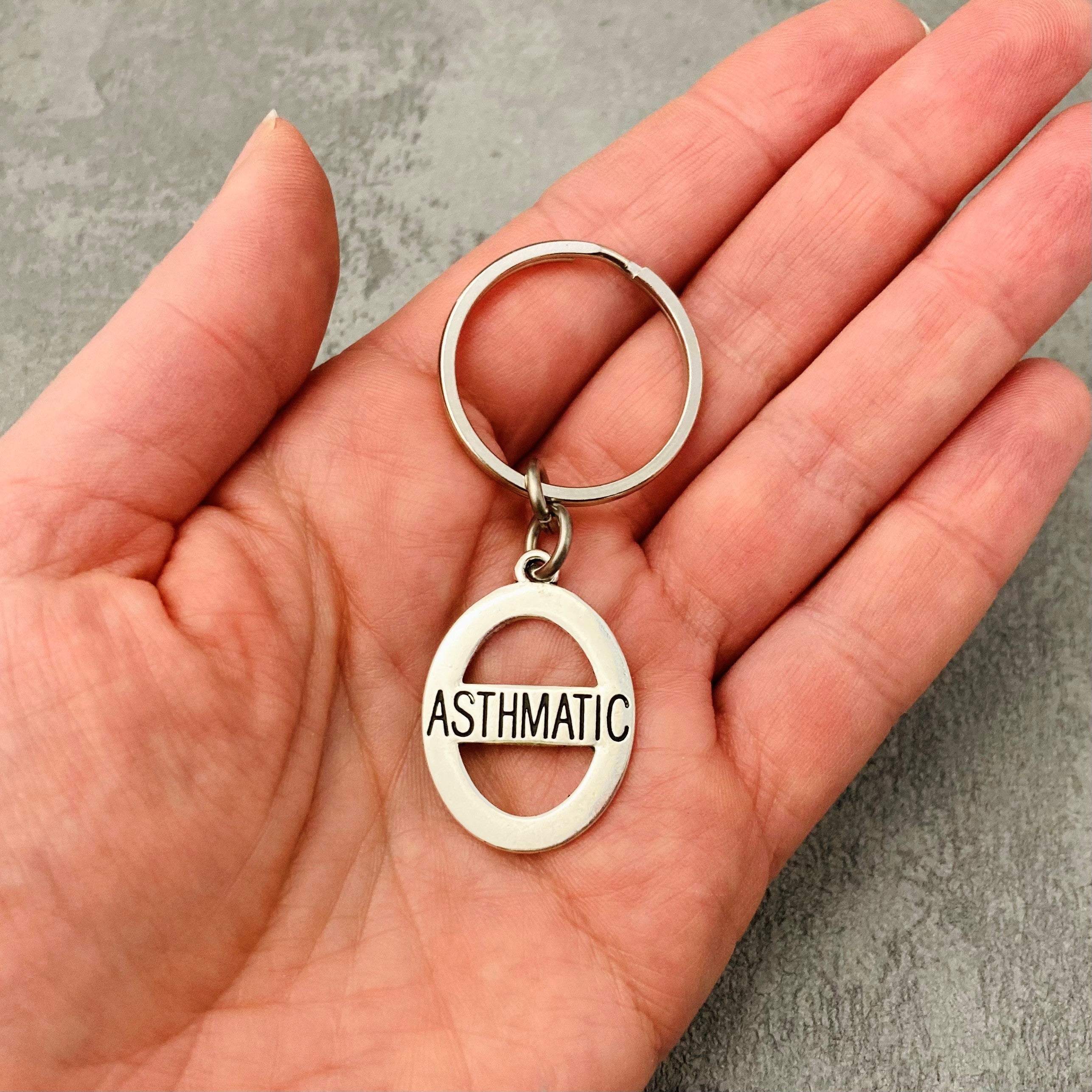 stainless steel asthmatic keychain for emergency identification