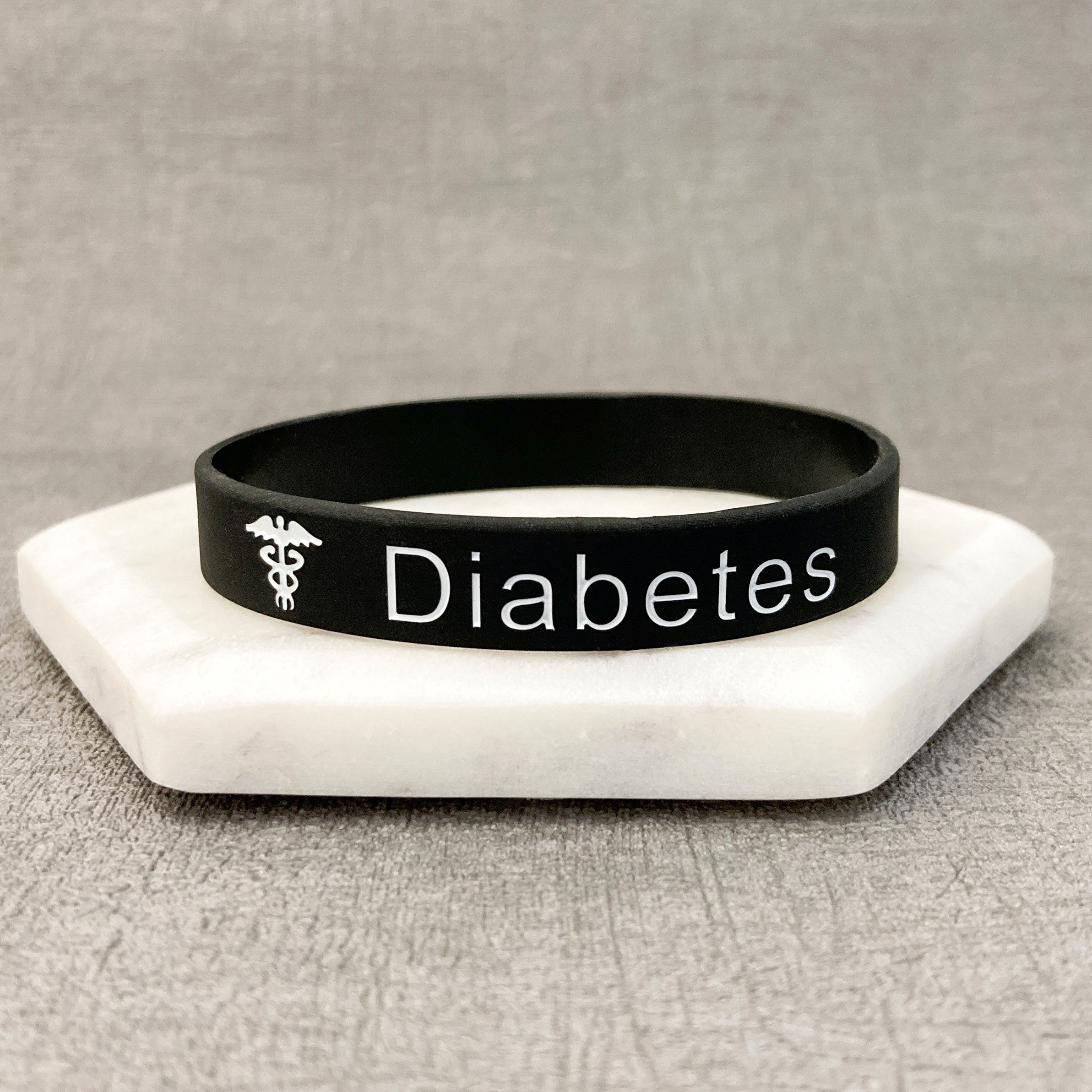 Diabetes Medical Alert Silicone Wristband for Sports
