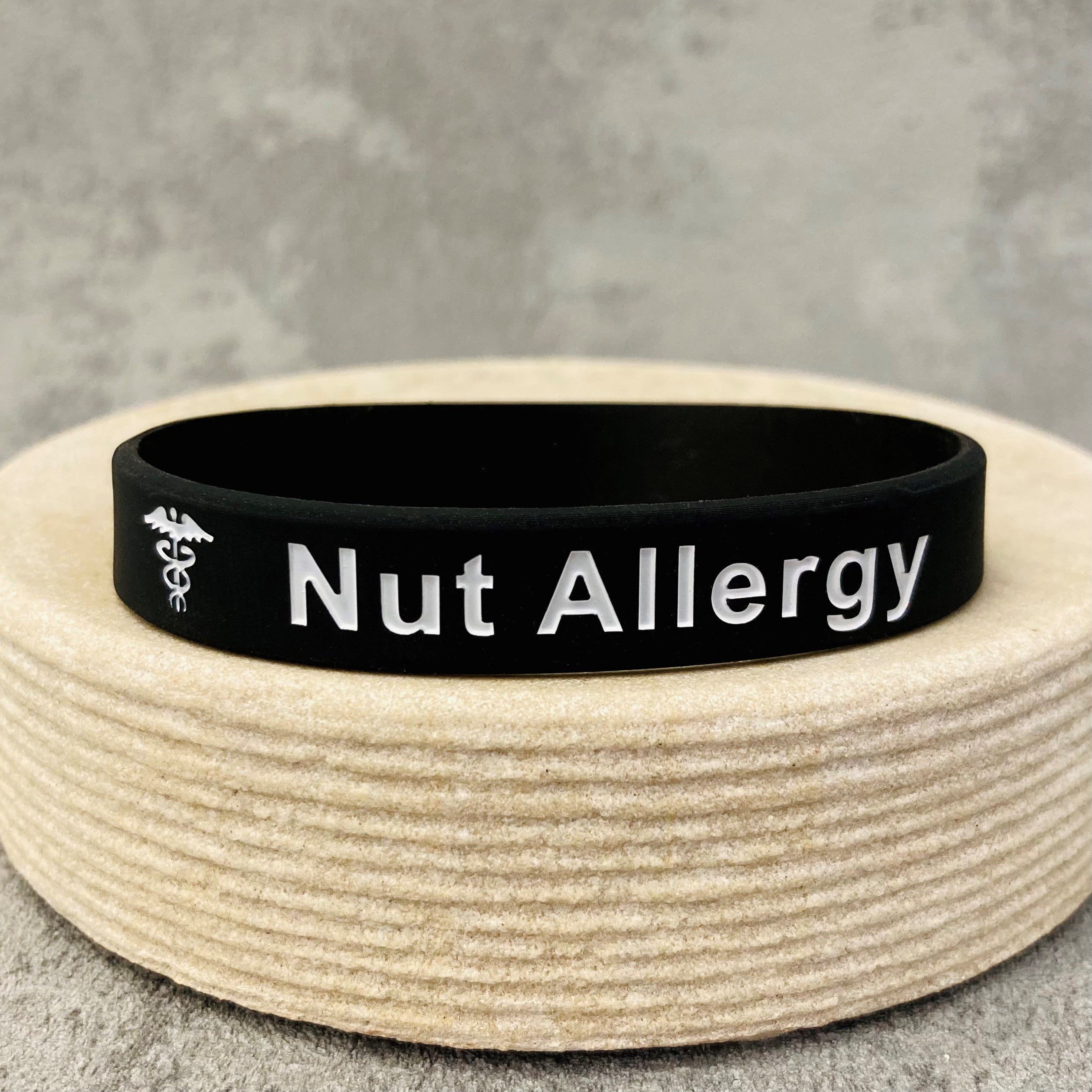 Nut Allergy Medical Alert Wristband - Comfortable and Waterproof