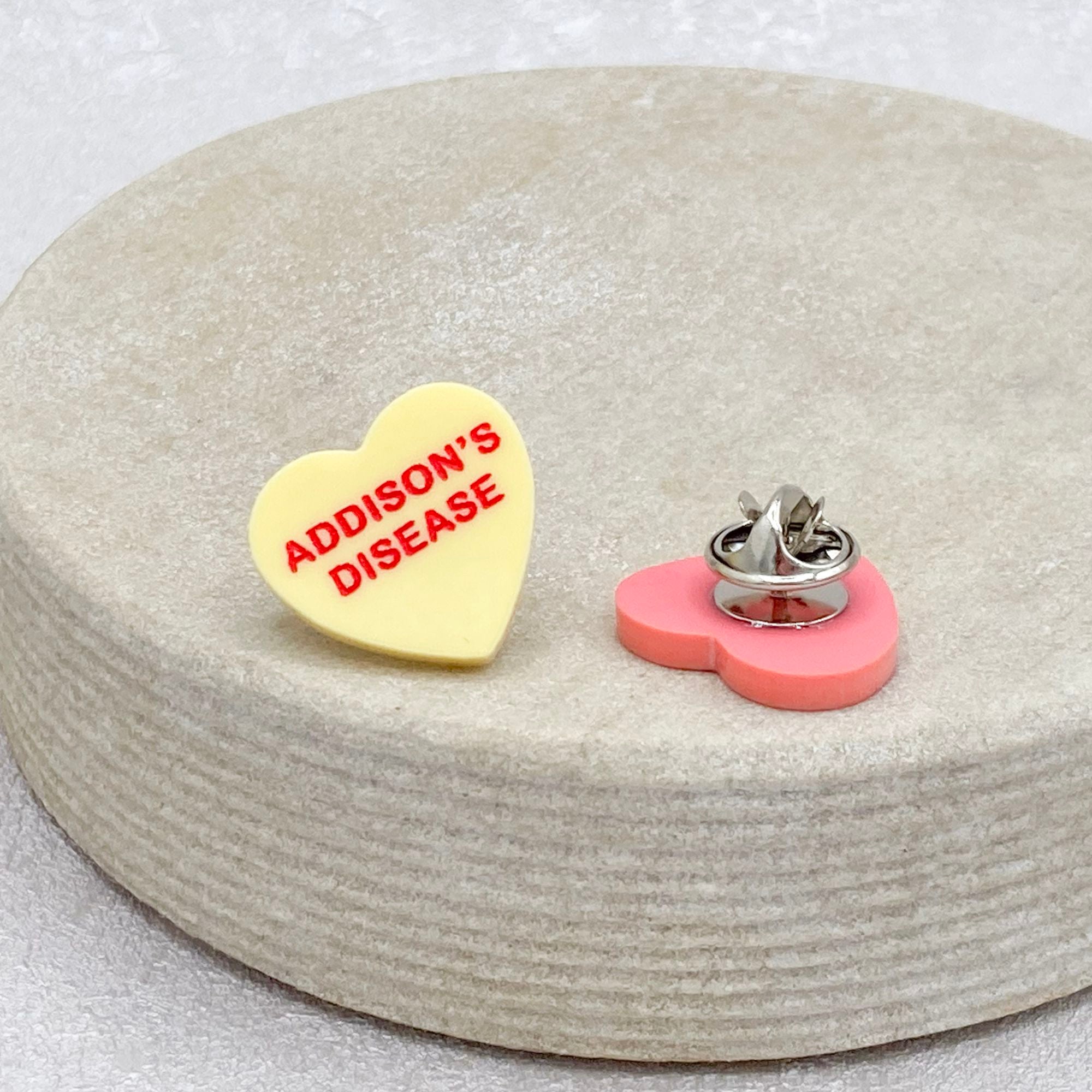 Addison's Disease Candy Heart Pin - Butler and Grace Ltd