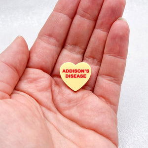 addison's disease awareness pin handmade uk