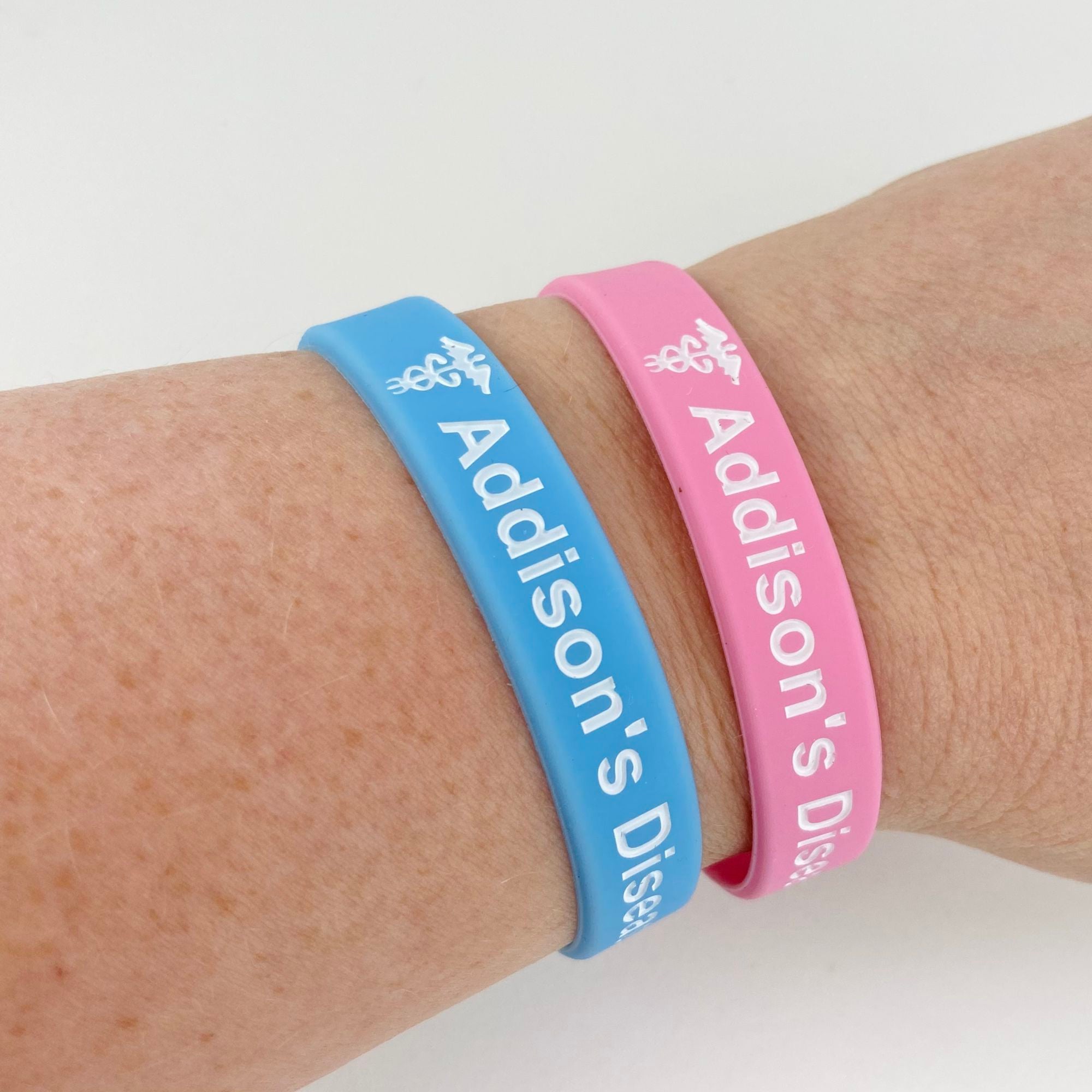 addison's disease wristbands pink blue