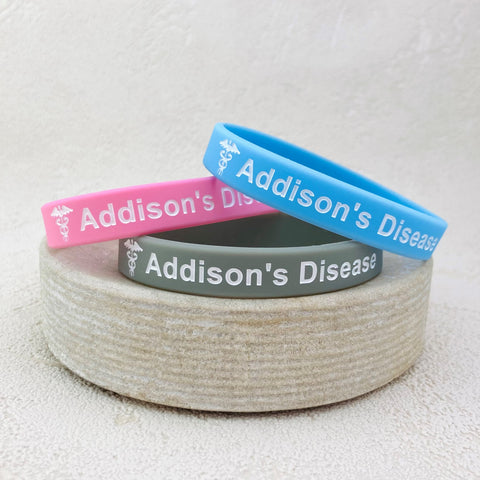 addison's disease wristbands pink grey sky