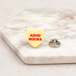 adhd rocks pin gift present positive