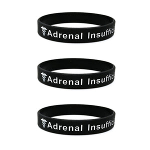 adrenal insufficiency wristbands black set of 3