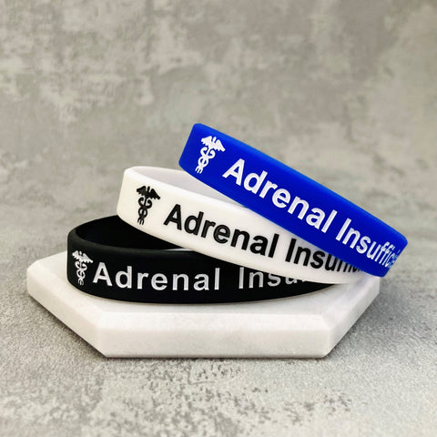 adrenal insufficiency wristbands blue black white