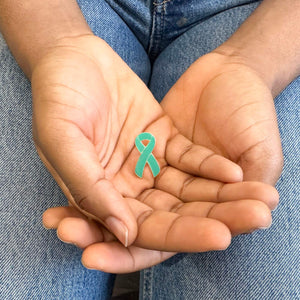 allergies awareness ribbon pin teal gift