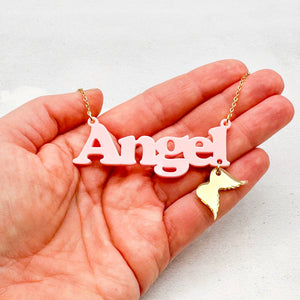 angel necklace acrylic girls jewellery