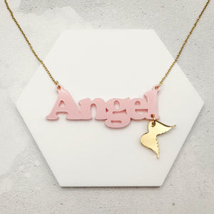 angel necklace acrylic jewellery for ladies