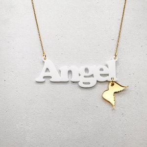 angel necklace acrylic jewellery uk