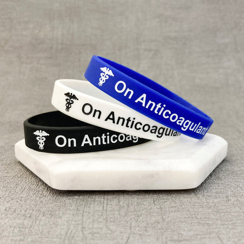 anticoagulant awareness bands black blue white