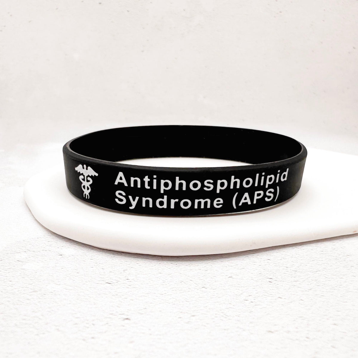 APS medical ID bracelet made from durable silicone for people with Antiphospholipid Syndrome