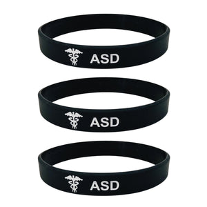 asd medical wristband set of 3