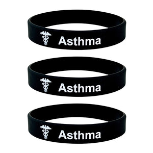 asthma bracelets black set of 3