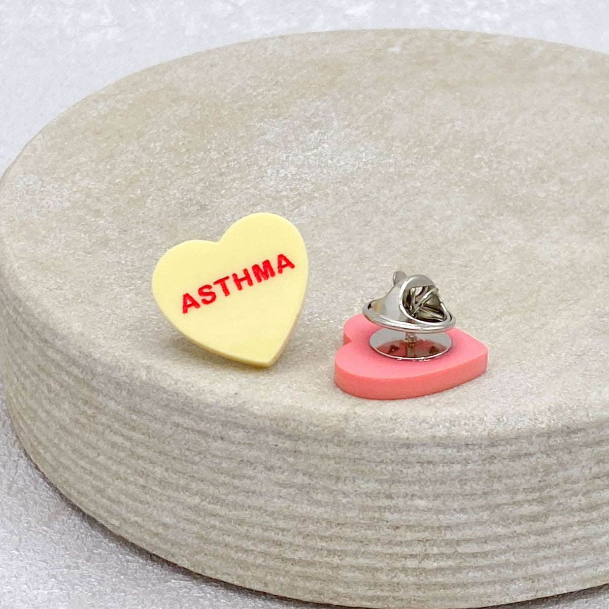 asthmatic awareness heart pin badge uk