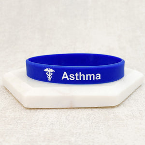 asthmatic wristbands blue band
