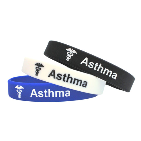 asthmatic wristbands blue black uk