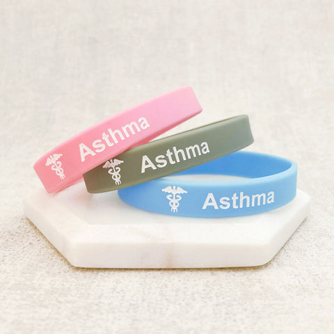 asthmatic wristbands sky pink grey