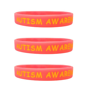 autism awareness wristband pink set