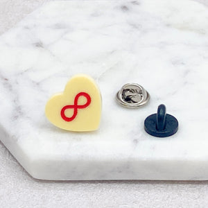 autism infinity heart pin yellow badges