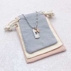 autism necklace for men gold charm gift pouch