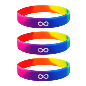 autism rainbow infinity wristband set of 3