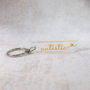 autistic key chain gold autism gift