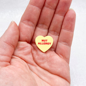 awareness pin for nut allergy handmade uk