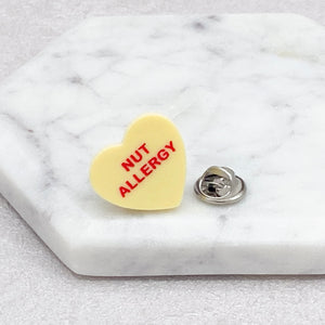 awareness pin for nut allergy yellow present