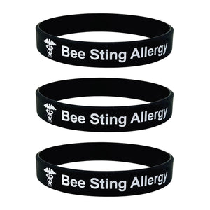 bee sting allergy wristband set of 3