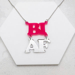 bi af necklace bisexual present