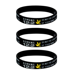 bible verse wristbands romans 12 2 set of 3