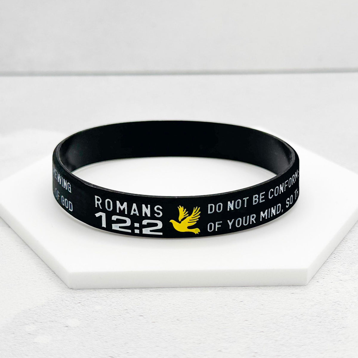 bible verse wristbands romans 12 2 yellow