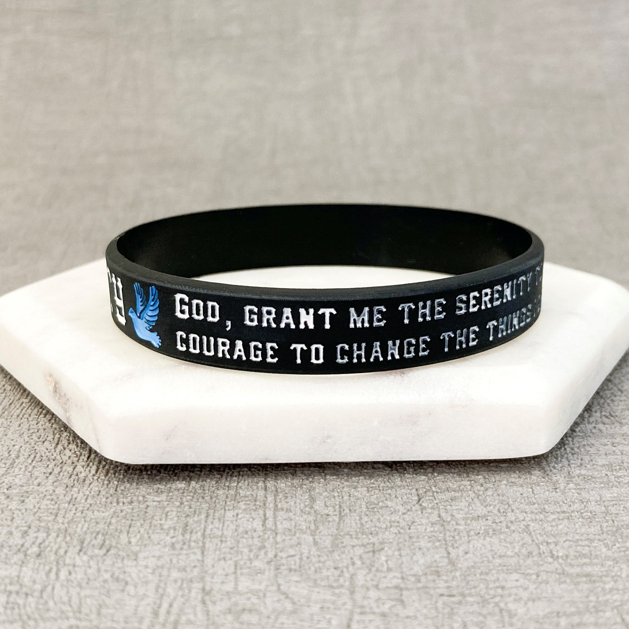 bible verse wristbands serenity blue white