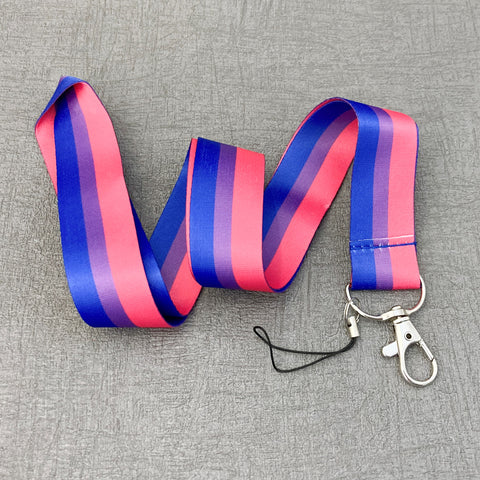 bisexual awareness lanyard pink blue purple