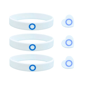 blue circle diabetes wristband set of 3 pins bands