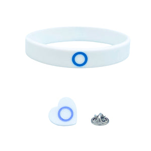 blue circle diabetes wristband symbol gift set
