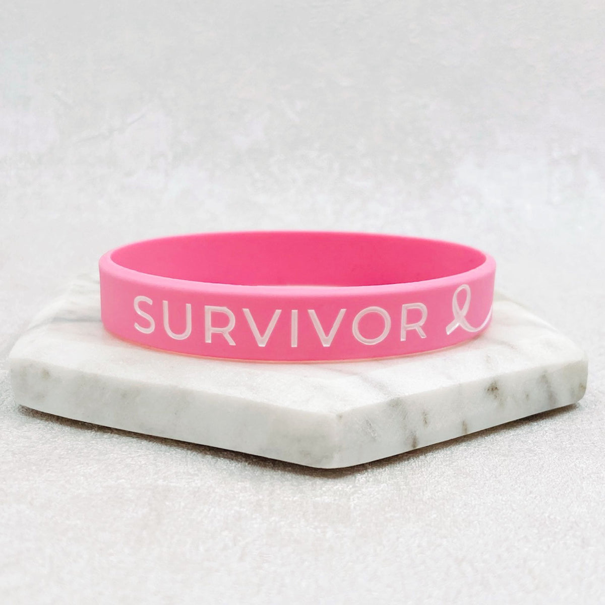 breast cancer wristband pink survivor