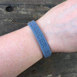 cancer awareness wristband grey silicone band