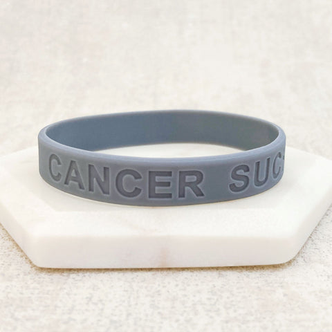 cancer awareness wristband grey silicone wristband