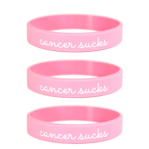 cancer awareness wristband pink set of three