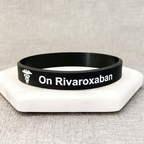 casual rivaroxaban wristband black white bands