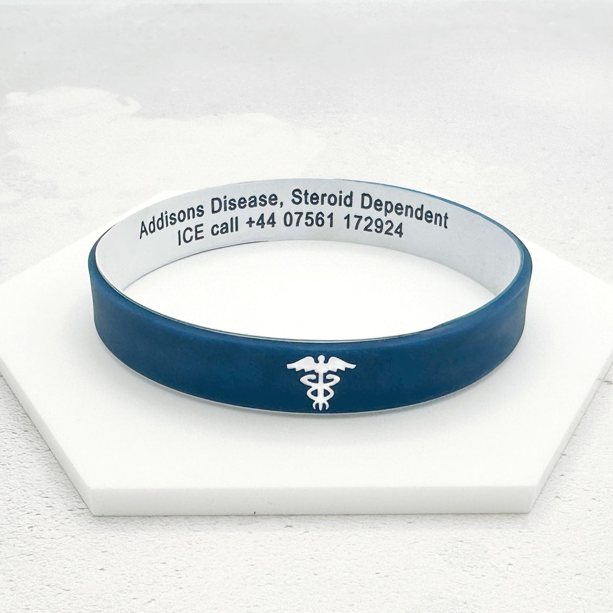 confidential wristband medical alert navy blue