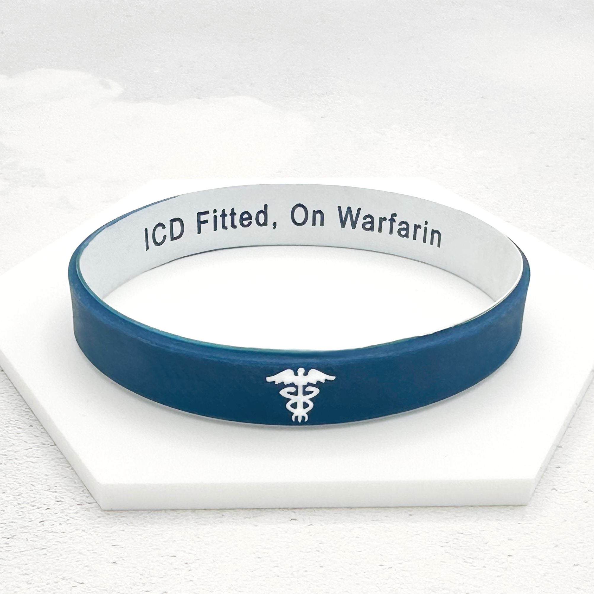 confidential wristband medical id navy blue